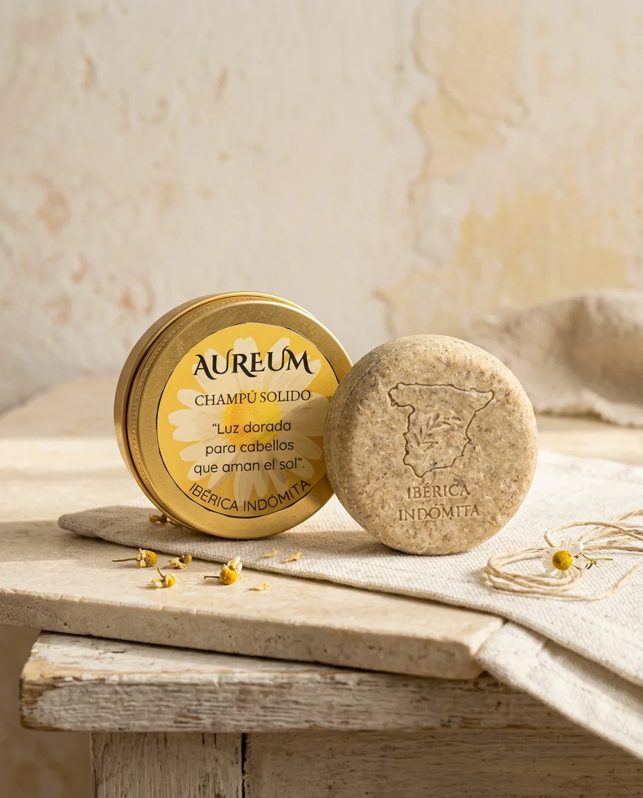 Aureum — champú sólido de 70 g para cabello rubio
